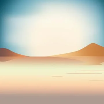 Vector of the Sugar Loaf Desert in the reflection of a lake of water Illustrazione stock