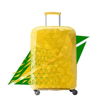 Vector suitcase in low poly style Illustrazione stock