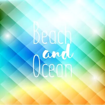 Vector summer background beach and ocean effect of mosaic glass. Vector ill.. Stock Illustration