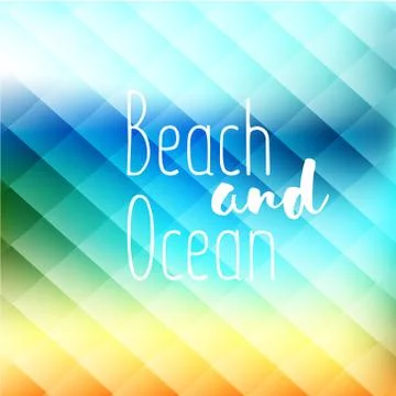 Vector summer background beach and ocean effect of mosaic glass. Vector ill.. Stock Illustration