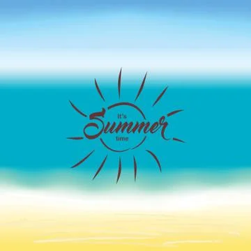 Vector summer background. Hello Summer vector illustration. Stock Illustration