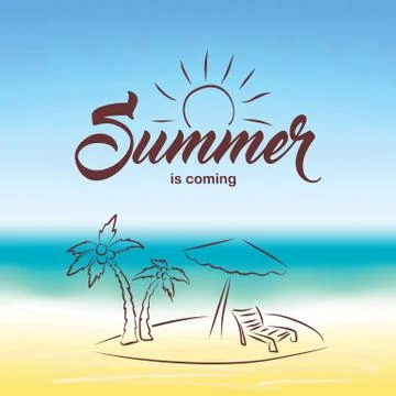Vector summer background. Hello Summer vector illustration. 스톡 일러스트