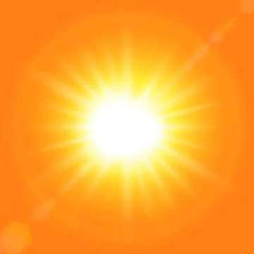 Vector summer background with a magnificent sun Stock Illustration