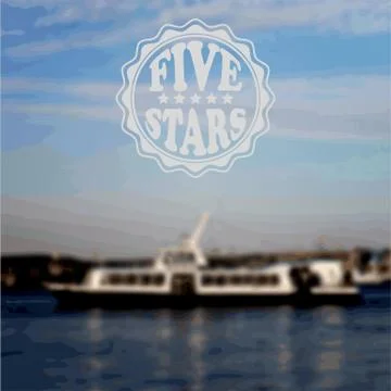 Vector summer background with a ship Stock Illustration