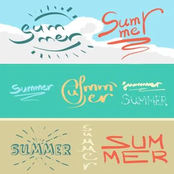 Vector summer background. Summer vector illustration. Vector han Illustrazione stock