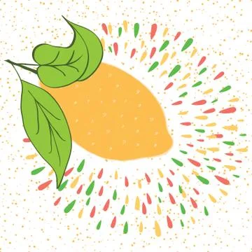Vector summer banner with fresh fruit lemon Stock Illustration