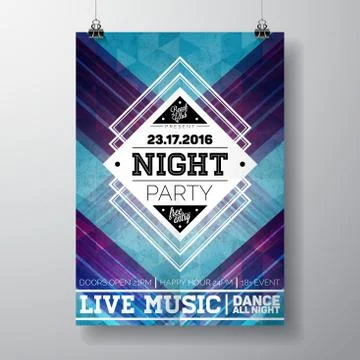 Vector Summer Beach Party Flyer Design with typographic elements Stock Illustration