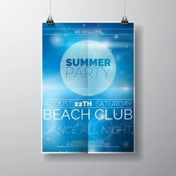 Vector Summer Beach Party Flyer Design Stock Illustration