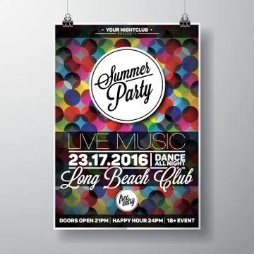 Vector Summer Beach Party Flyer Design Stock Illustration
