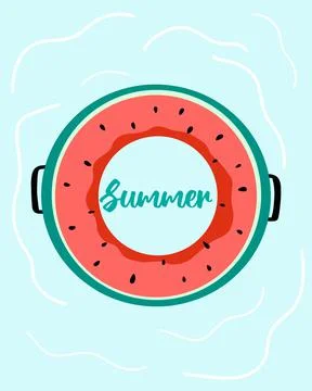 Vector summer card with pastel circle. Stock Illustration