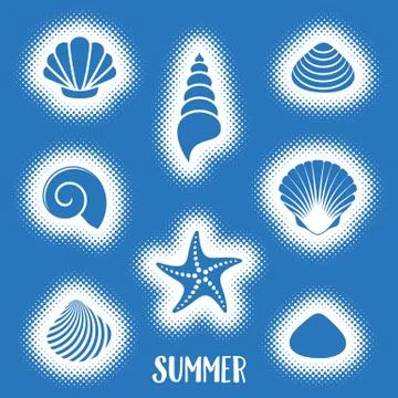 Vector summer card with sea shells イラスト素材