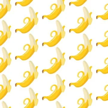 Vector summer exotic pattern with yellow bananas. Seamless texture design. Stock Illustration