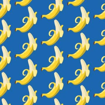Vector summer exotic pattern with yellow bananas. Seamless texture design. Stock Illustration