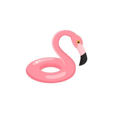 Vector summer flamingo inflatable pool ring Illustrazione stock