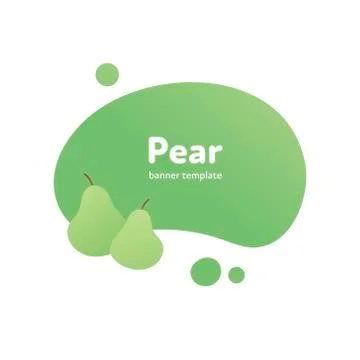 Vector summer fruit modern fluid banner template. Pear. Stock Illustration