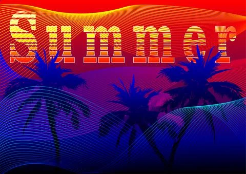 Vector summer in gradient style Stock Illustration