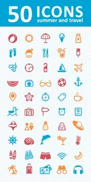 Vector summer icon set Stock Illustration