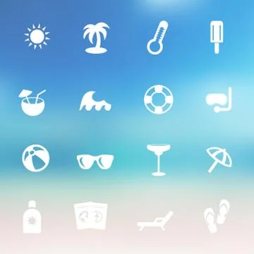 Vector summer icon set Stock Illustration