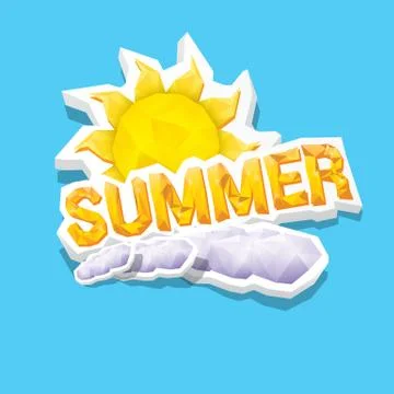 Vector summer label. summer icon with sun Illustrazione stock