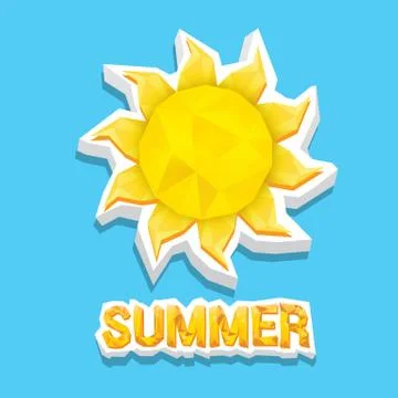Vector summer label. summer icon with sun Illustrazione stock