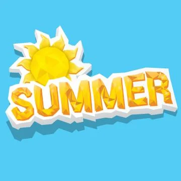 Vector summer label. summer icon with sun Illustrazione stock