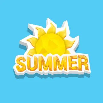 Vector summer label. summer icon with sun Illustrazione stock