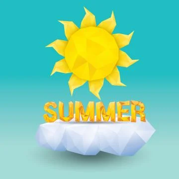 Vector summer label. summer icon with sun Illustrazione stock