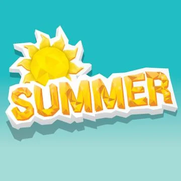Vector summer label. summer icon with sun Illustrazione stock