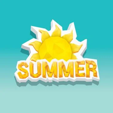 Vector summer label. summer icon with sun Stock Illustration