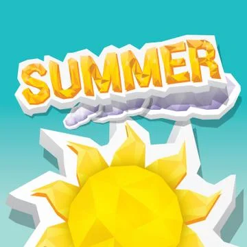 Vector summer label. summer icon with sun イラスト素材