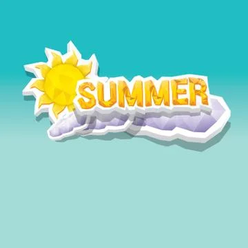 Vector summer label. summer icon with sun Illustrazione stock