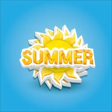 Vector summer label. summer icon with sun Illustrazione stock