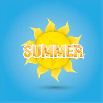 Vector summer label. summer icon with sun 스톡 일러스트