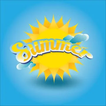 Vector summer label. summer icon with sun Illustrazione stock