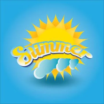 Vector summer label. summer icon with sun Illustrazione stock