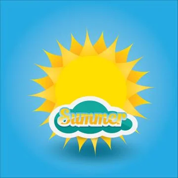Vector summer label. summer icon with sun イラスト素材