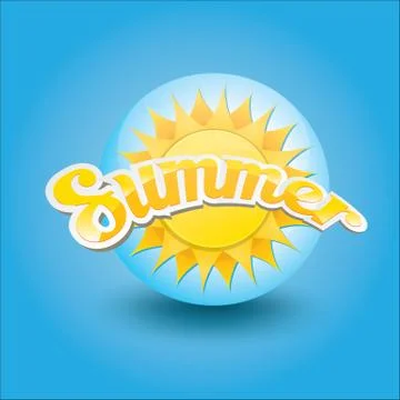 Vector summer label. summer icon with sun イラスト素材