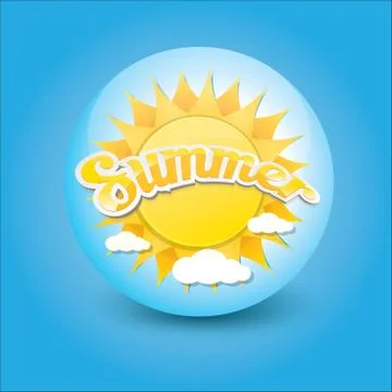 Vector summer label. summer icon with sun Illustrazione stock