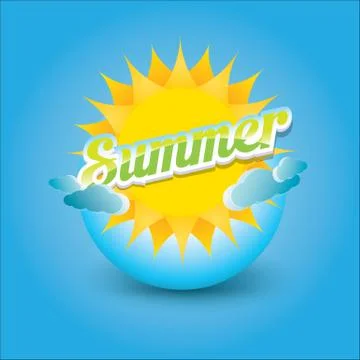 Vector summer label. summer icon with sun Stock Illustration