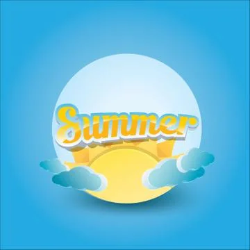 Vector summer label. summer icon with sun Illustrazione stock
