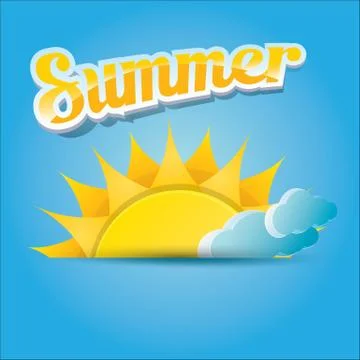 Vector summer label. summer icon with sun イラスト素材