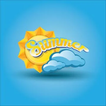 Vector summer label. summer icon with sun イラスト素材