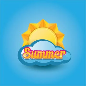 Vector summer label. summer icon with sun Illustrazione stock