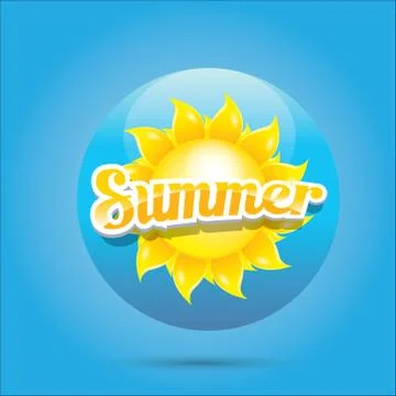 Vector summer label. summer icon with sun Illustrazione stock