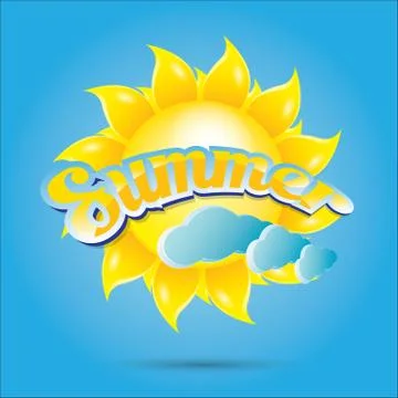 Vector summer label. summer icon with sun Stockillustratie