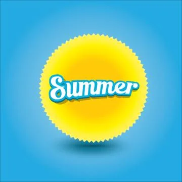 Vector summer label. summer icon with sun Illustrazione stock