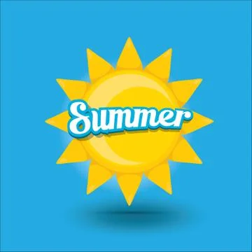 Vector summer label. summer icon with sun Illustrazione stock