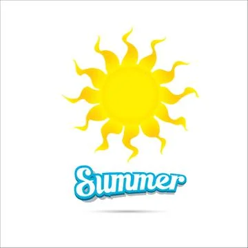 Vector summer label. summer icon with sun 스톡 일러스트