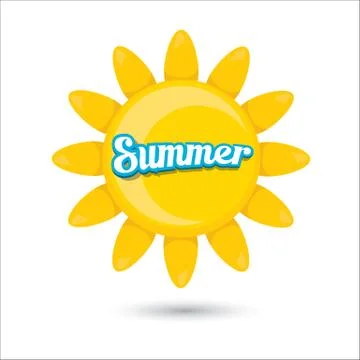 Vector summer label. summer icon with sun Illustrazione stock