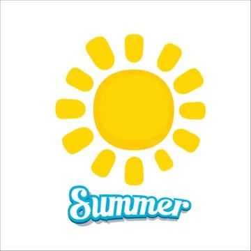 Vector summer label. summer icon with sun Stock Illustration